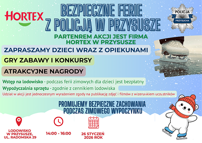Bezpieczne ferie na lodowisku w Przysucha